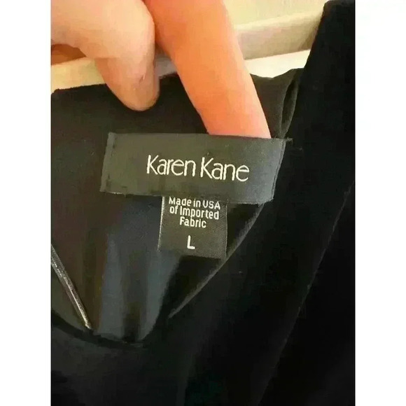 Karen Kane Womens Velvet Sheath Dress V-Neck with Bow Sleeves size Large - Picture 6 of 8